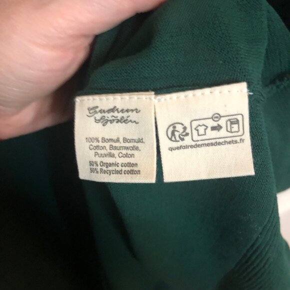 Gudrun Sjoden Oversize Green Tunic Sweater XL Cotton Long Sleeve XL Lagenlook - Picture 5 of 5